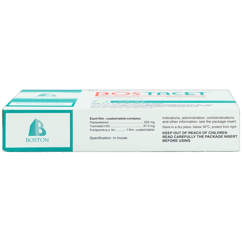 Hình ảnh Thuốc Bostacet Boston điều trị các cơn đau từ trung bình đến nặng (2 vỉ x 10 viên)