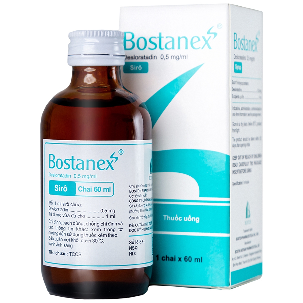 Hình ảnh Thuốc Bostanex Boston giảm viêm mũi dị ứng, nổi mày đay (60ml)