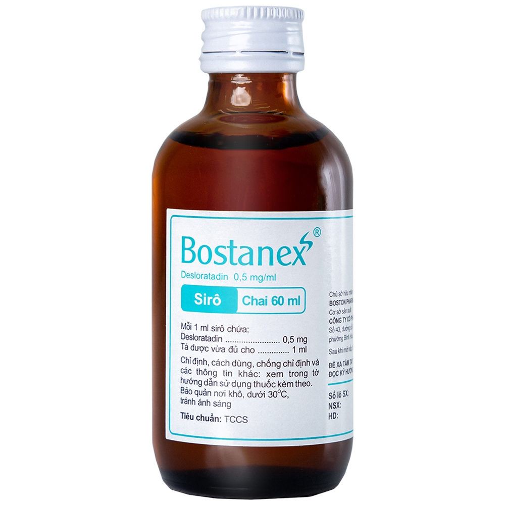 Hình ảnh Thuốc Bostanex Boston giảm viêm mũi dị ứng, nổi mày đay (60ml)