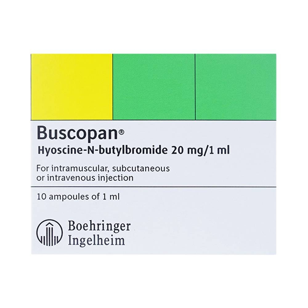 Hình ảnh Thuốc tiêm Buscopan Boehringer điều trị co thắt dạ dày, ruột (2 vỉ x 5 ống)