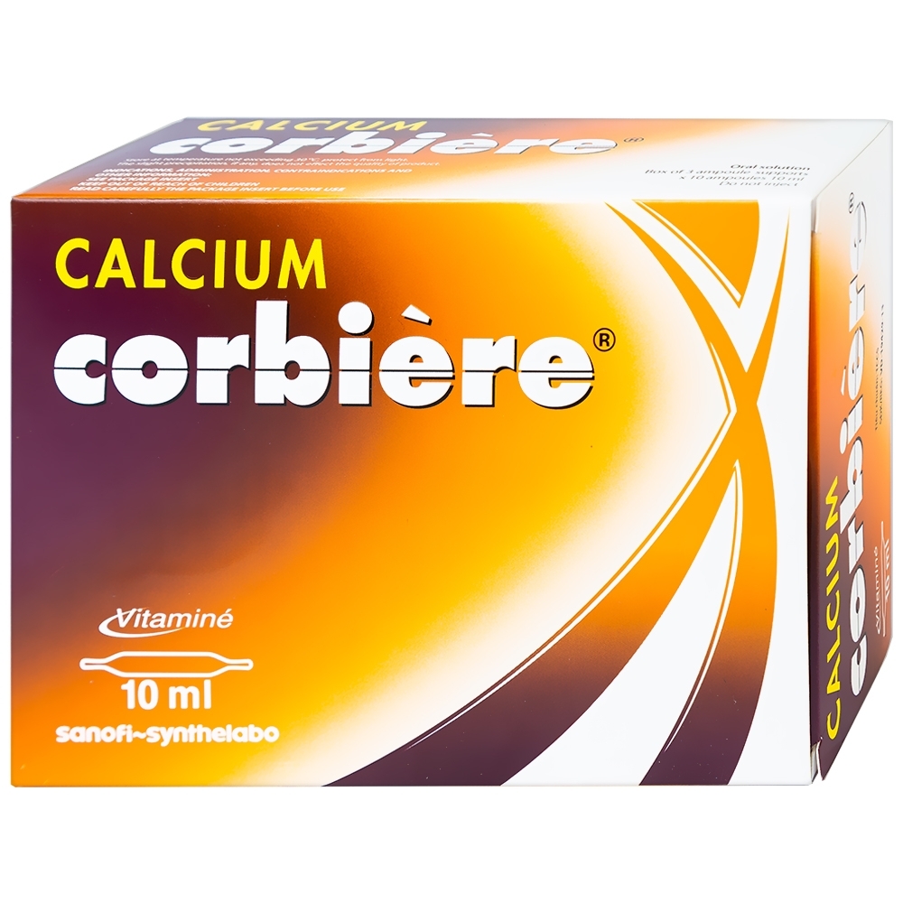 Hình ảnh Dung dịch uống Calcium Corbière Sanofi điều trị thiếu canxi, loãng xương (3 vỉ x 10 ống x 10ml)