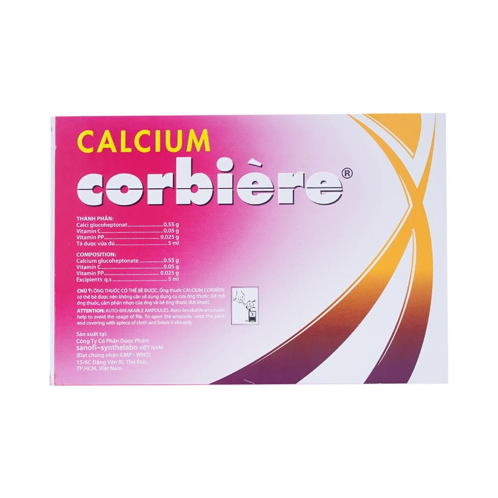 Hình ảnh Dung dịch uống Calcium Corbière Sanofi điều trị thiếu canxi, loãng xương (3 vỉ x 10 ống x 5ml)