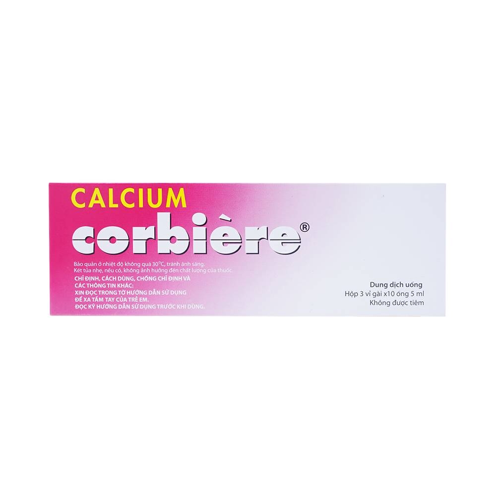 Hình ảnh Dung dịch uống Calcium Corbière Sanofi điều trị thiếu canxi, loãng xương (3 vỉ x 10 ống x 5ml)