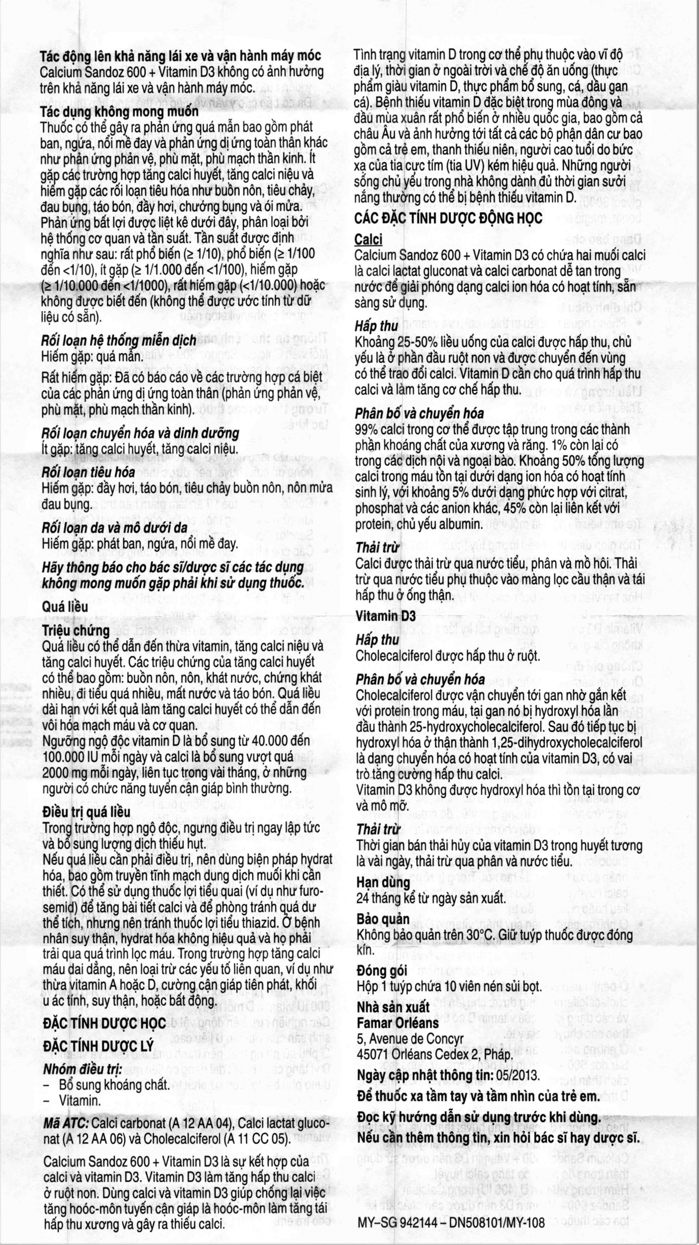 Hình ảnh Viên sủi Calcium Sandoz 600 +Vitamin D3 phòng ngừa và điều trị thiếu canxi, vitamin D (10 viên)