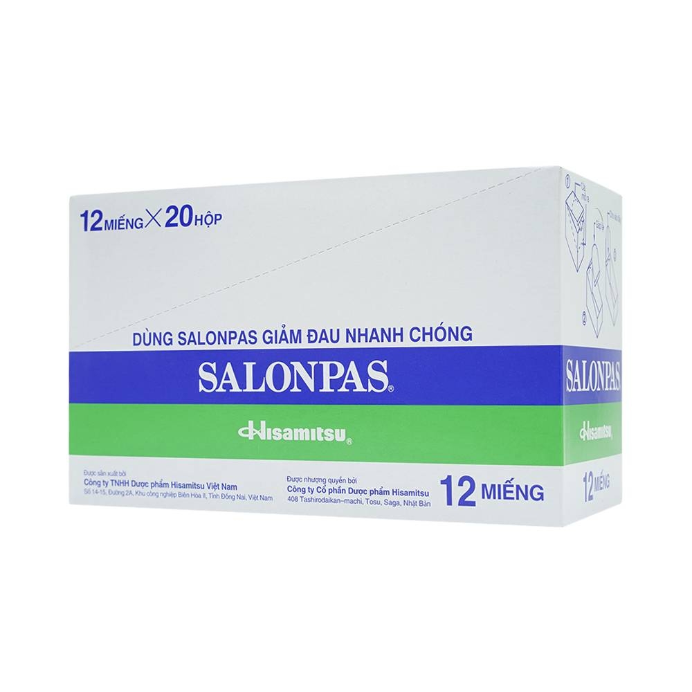 Hình ảnh Cao dán Salonpas Hisamitsu giảm đau vai, đau lưng (20 hộp x 12 miếng)