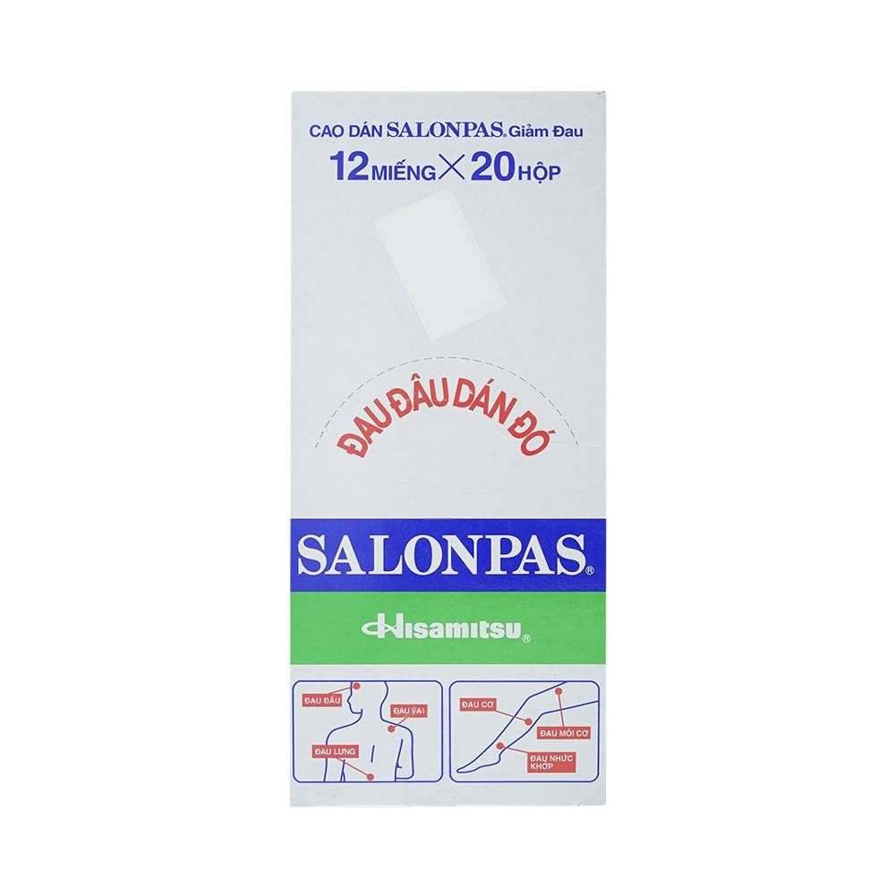Hình ảnh Cao dán Salonpas Hisamitsu giảm đau vai, đau lưng (20 hộp x 12 miếng)