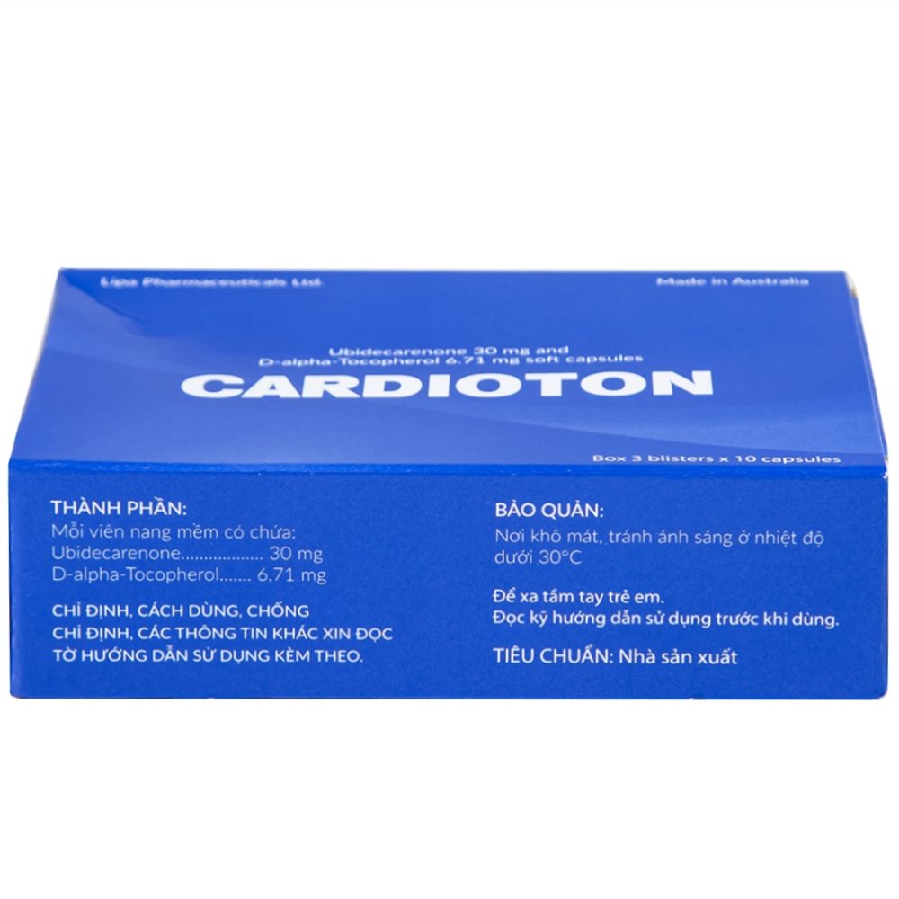 Hình ảnh Thuốc Cardioton Lipa Pharmaceuticals điều trị suy tim, tăng huyết áp, thiếu máu cơ tim (3 vỉ x 10 viên) 