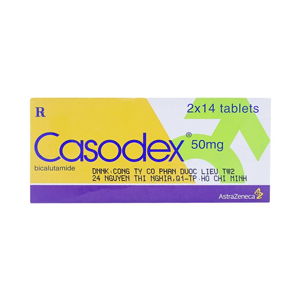 Hình ảnh Thuốc Casodex 50mg AstraZeneca điều trị ung thư tiền liệt tuyến tiến (2 vỉ x 14 viên)