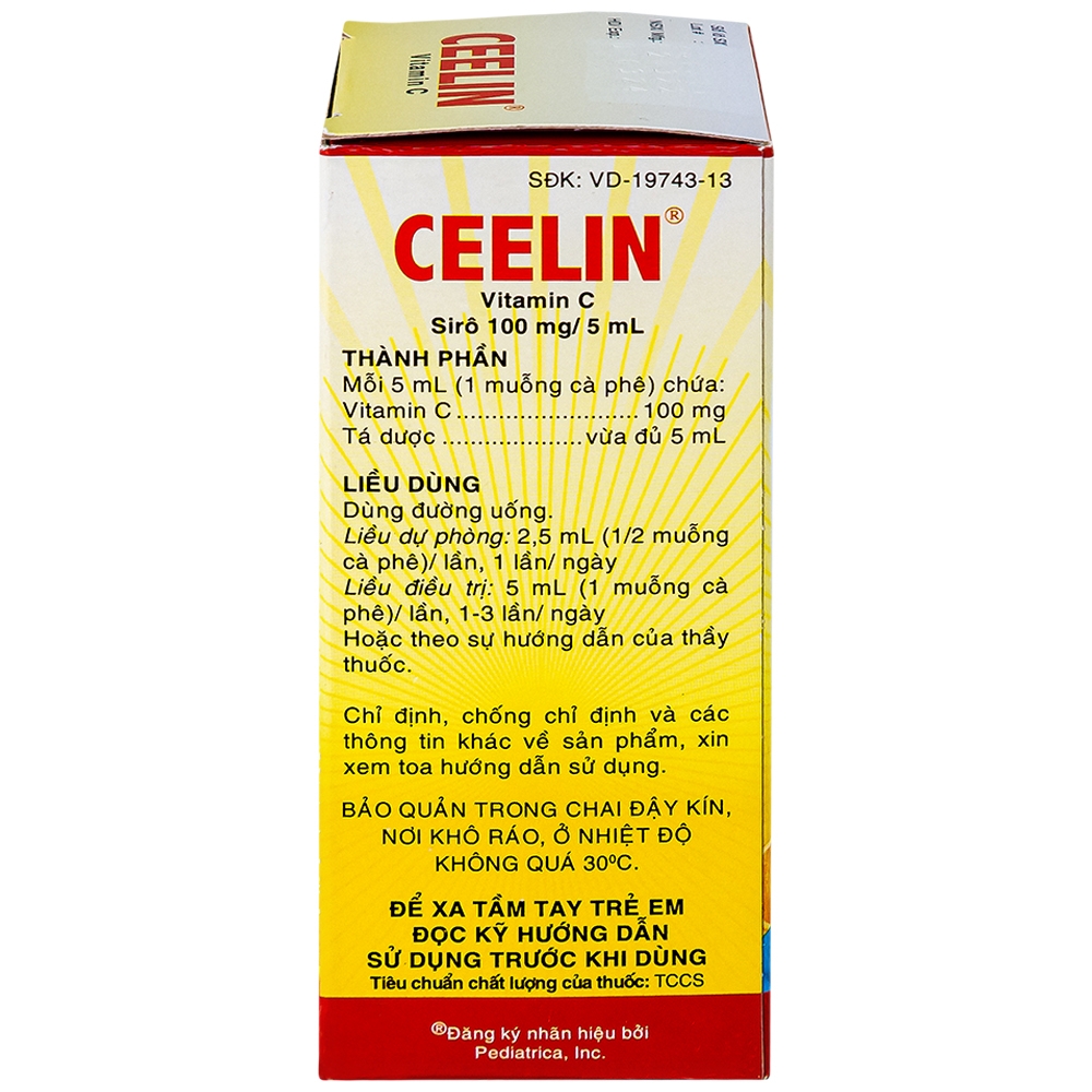 Hình ảnh Siro Ceelin United bổ sung vitamin C, tăng cường sức đề kháng (60ml)