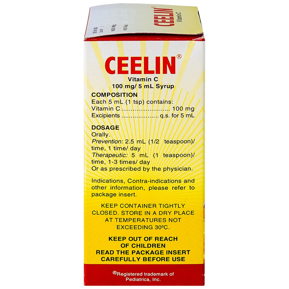 Hình ảnh Siro Ceelin United bổ sung vitamin C, tăng cường sức đề kháng (60ml)