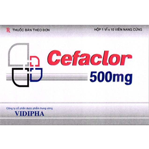Hình ảnh Thuốc Cefaclor 500mg Vidipha điều trị các nhiễm khuẩn (1 vỉ x 10 viên)