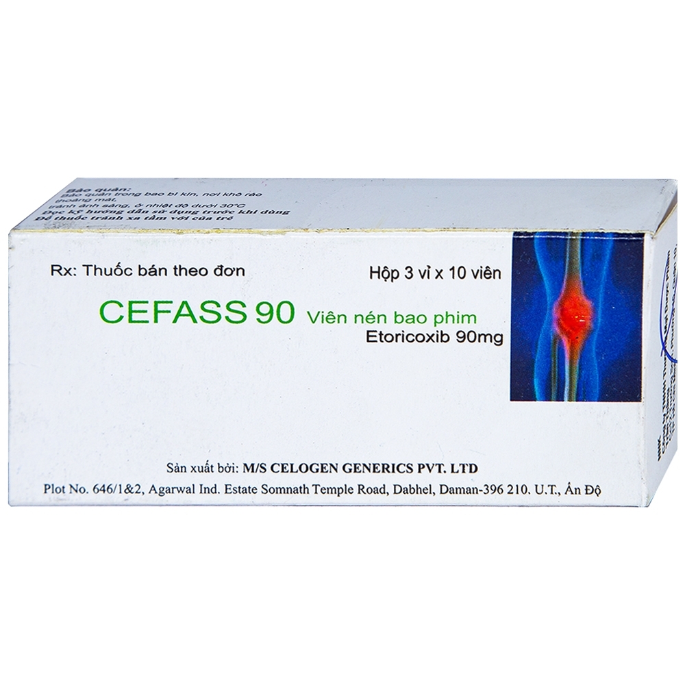 Hình ảnh Thuốc Cefass 90mg Celogen giảm viêm khớp, viêm khớp dạng thấp (3 vỉ x 10 viên)
