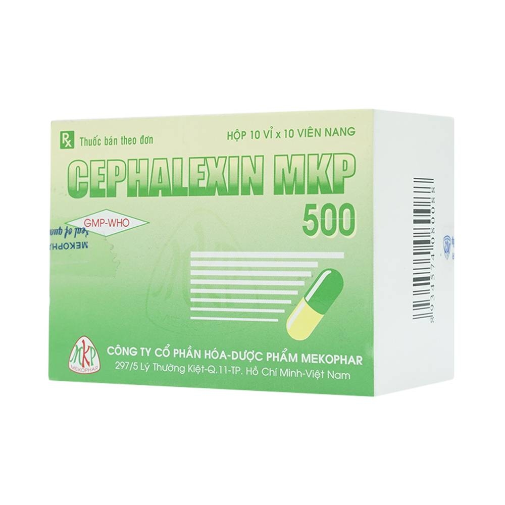 Hình ảnh Thuốc Cephalexin MKP 500 điều trị nhiễm khuẩn (10 vỉ x 10 viên)
