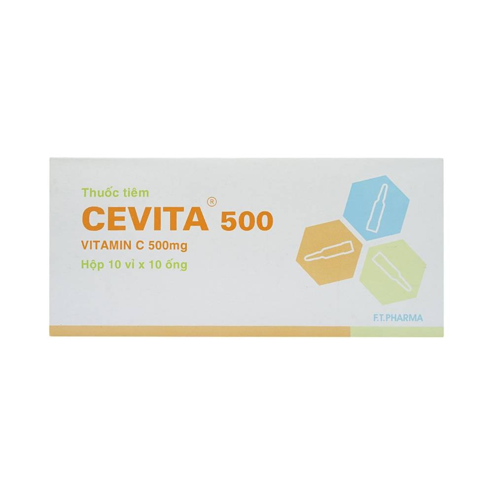 Hình ảnh Thuốc tiêm Cevita 500 F.T Pharma điều trị thiếu Vitamin C (10 vỉ x 10 ống x 5ml)