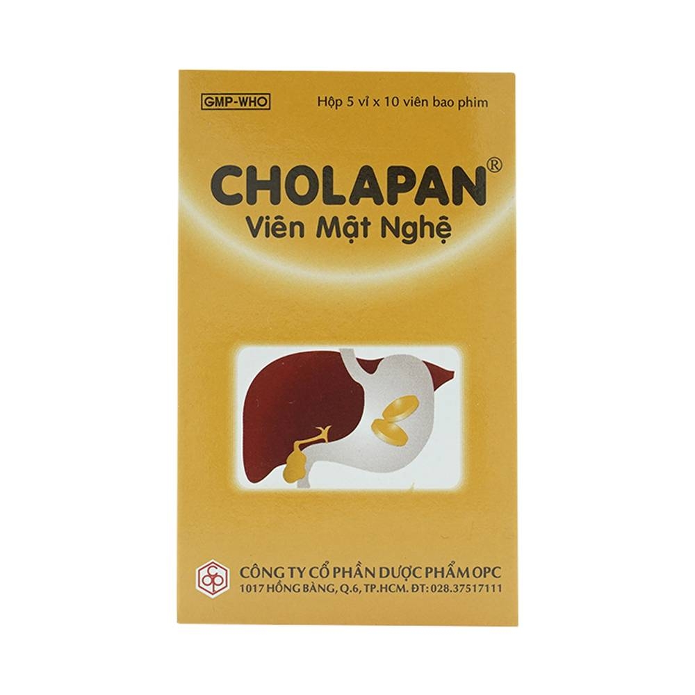Hình ảnh Viên mật nghệ Cholapan OPC điều trị các chứng gan đau, mật kém, đau dạ dày (5 vỉ x 10 viên)