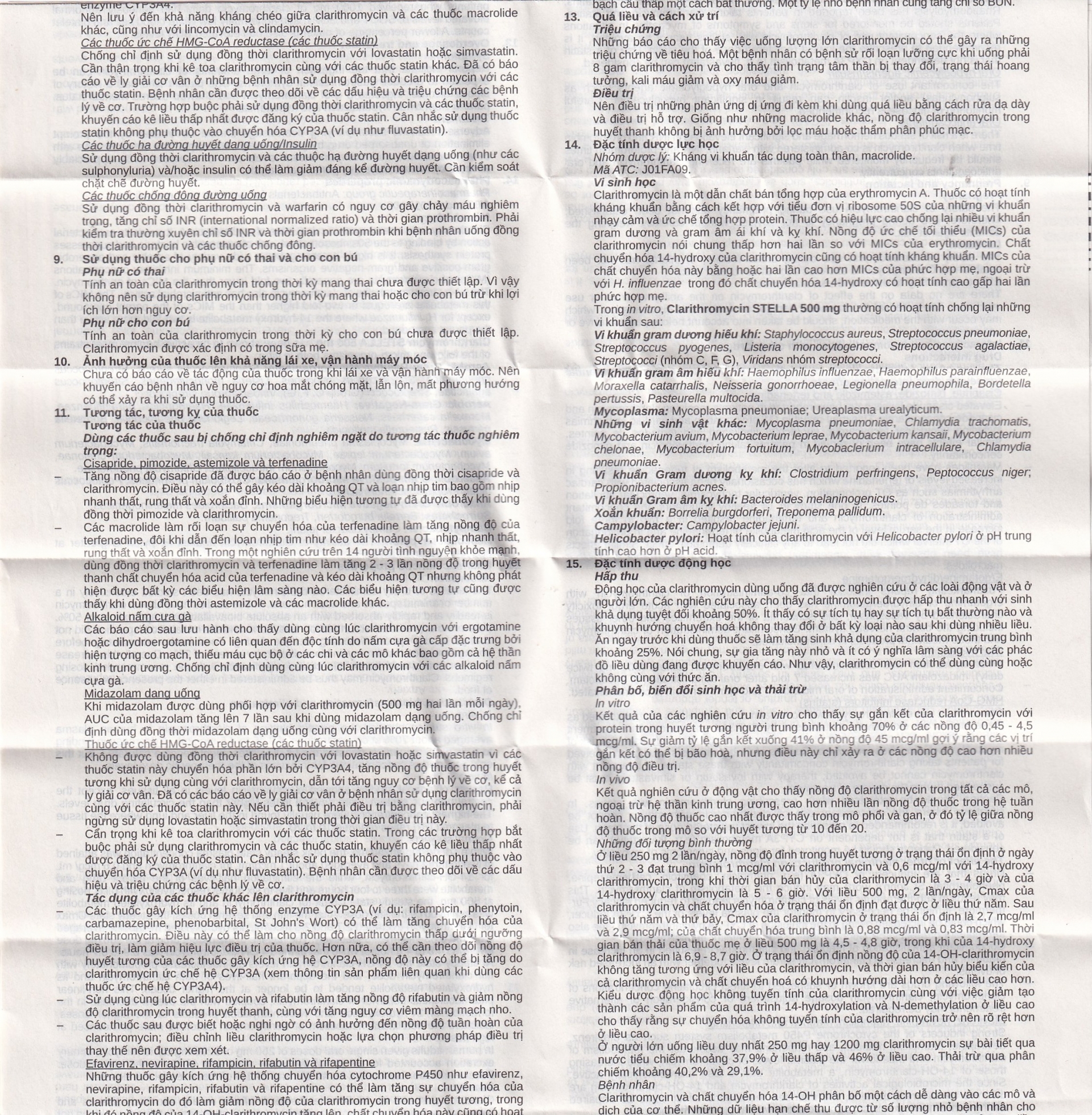 Hình ảnh Thuốc Clarithromycin Stella 500mg điều trị nhiễm trùng (4 vỉ x 7 viên)