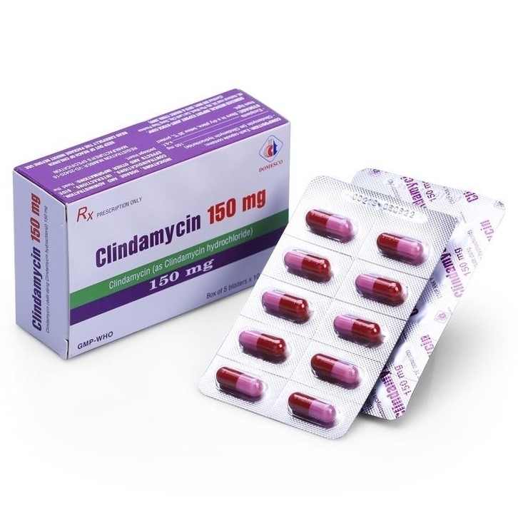 Hình ảnh Thuốc Clindamycin 150mg Domesco điều trị các bệnh nhiễm khuẩn (5 vỉ x 10 viên)