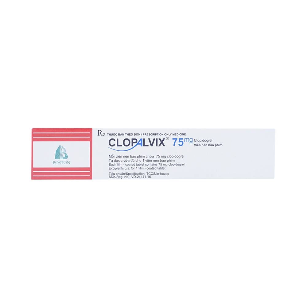 Hình ảnh Thuốc Clopalvix 75mg Boston phòng ngừa xơ vữa động mạch, nhồi máu cơ tim (5 vỉ x 14 viên)