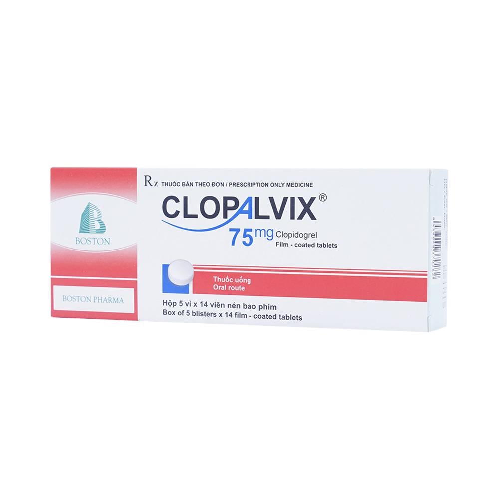 Hình ảnh Thuốc Clopalvix 75mg Boston phòng ngừa xơ vữa động mạch, nhồi máu cơ tim (5 vỉ x 14 viên)