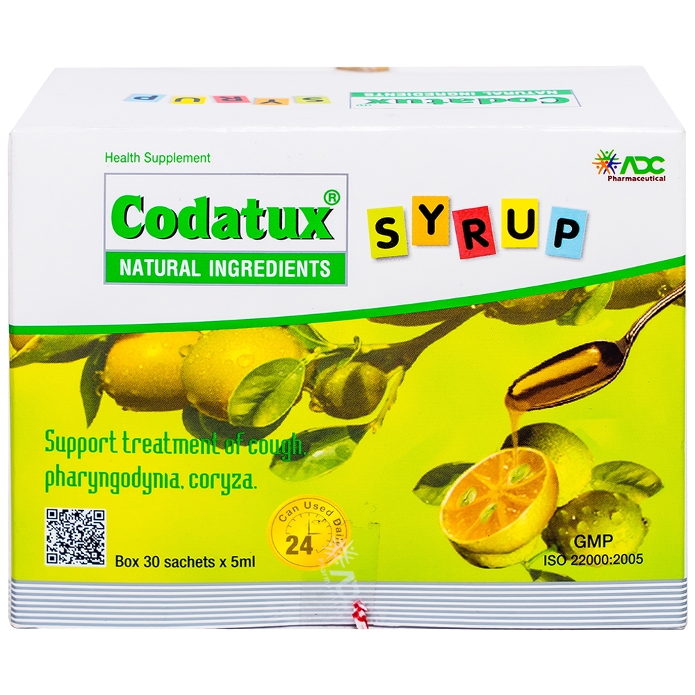 Hình ảnh Siro Codatux Syrup ADC hỗ trợ long đờm, giảm ho, đau họng (30 gói x 5ml)