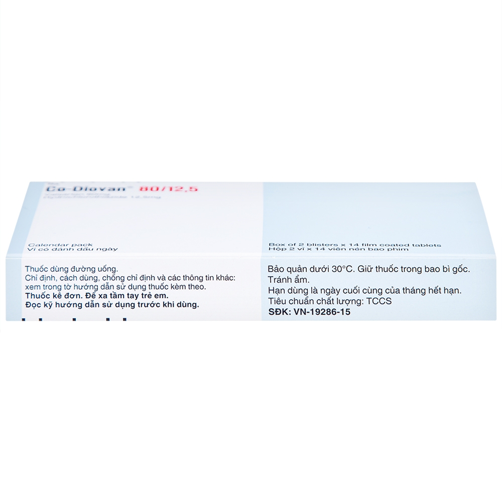 Hình ảnh Thuốc Codiovan 80mg/12.5mg Novartis điều trị tăng huyết áp (2 vỉ x 14 viên)