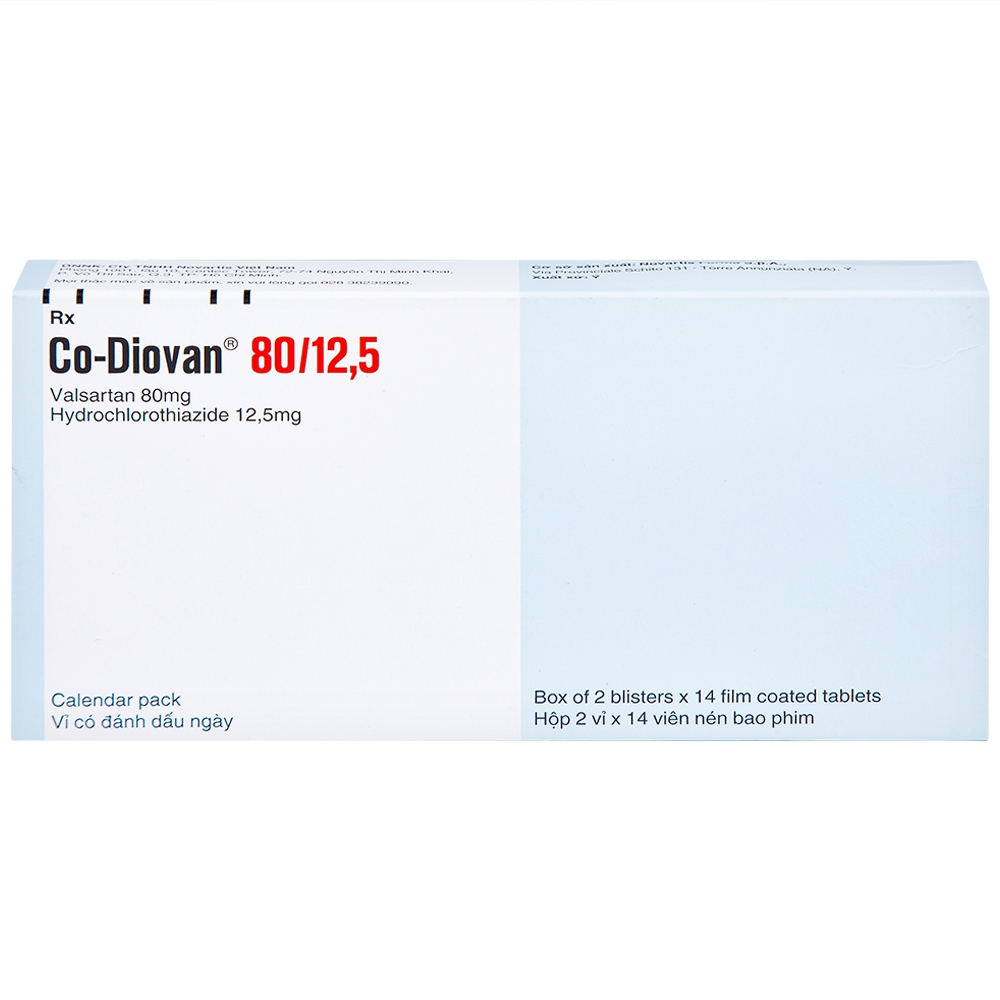 Hình ảnh Thuốc Codiovan 80mg/12.5mg Novartis điều trị tăng huyết áp (2 vỉ x 14 viên)