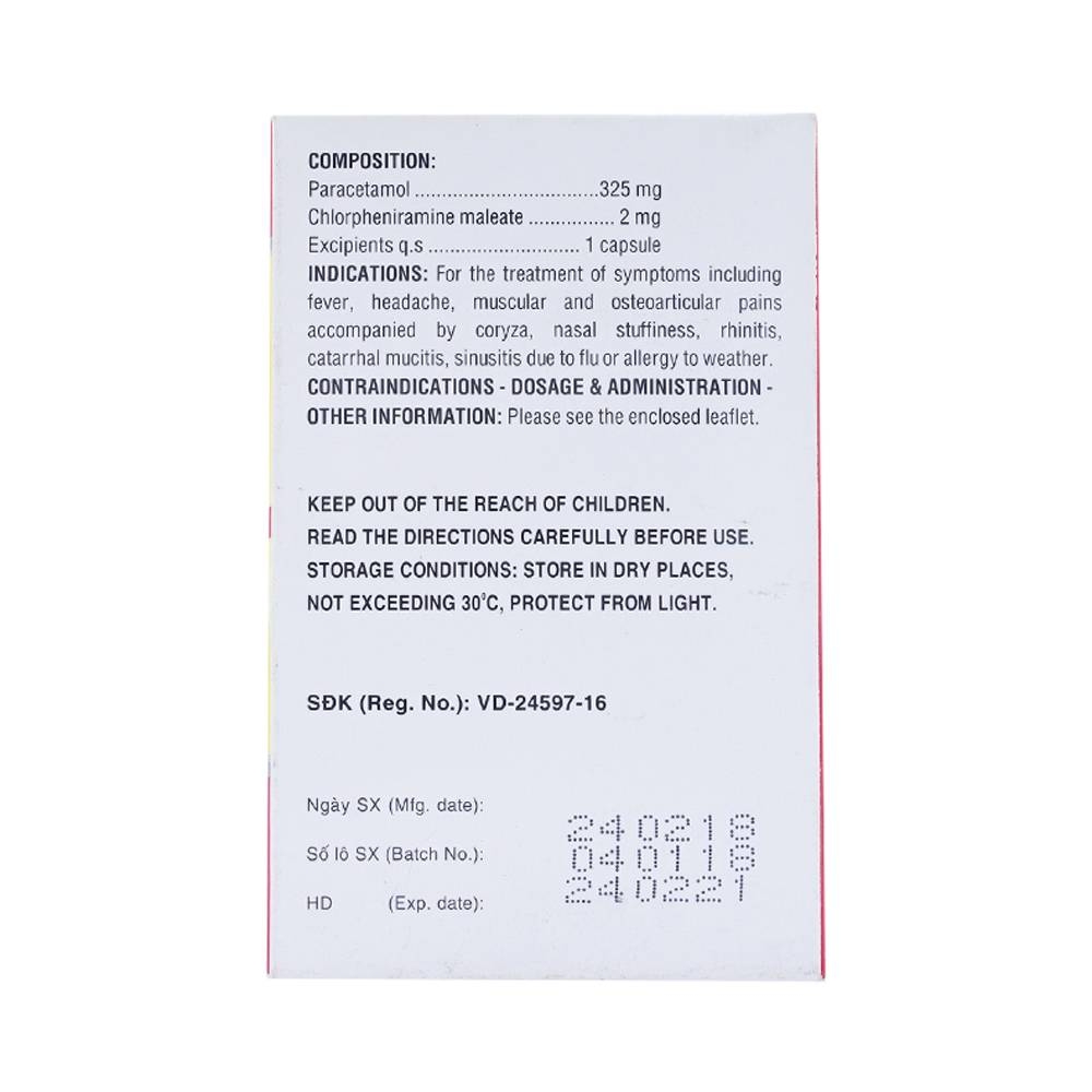 Hình ảnh Thuốc Coldacmin Flu DHG điều trị triệu chứng cảm sốt, nhức đầu, đau nhức cơ bắp (10 vỉ x 10 viên)