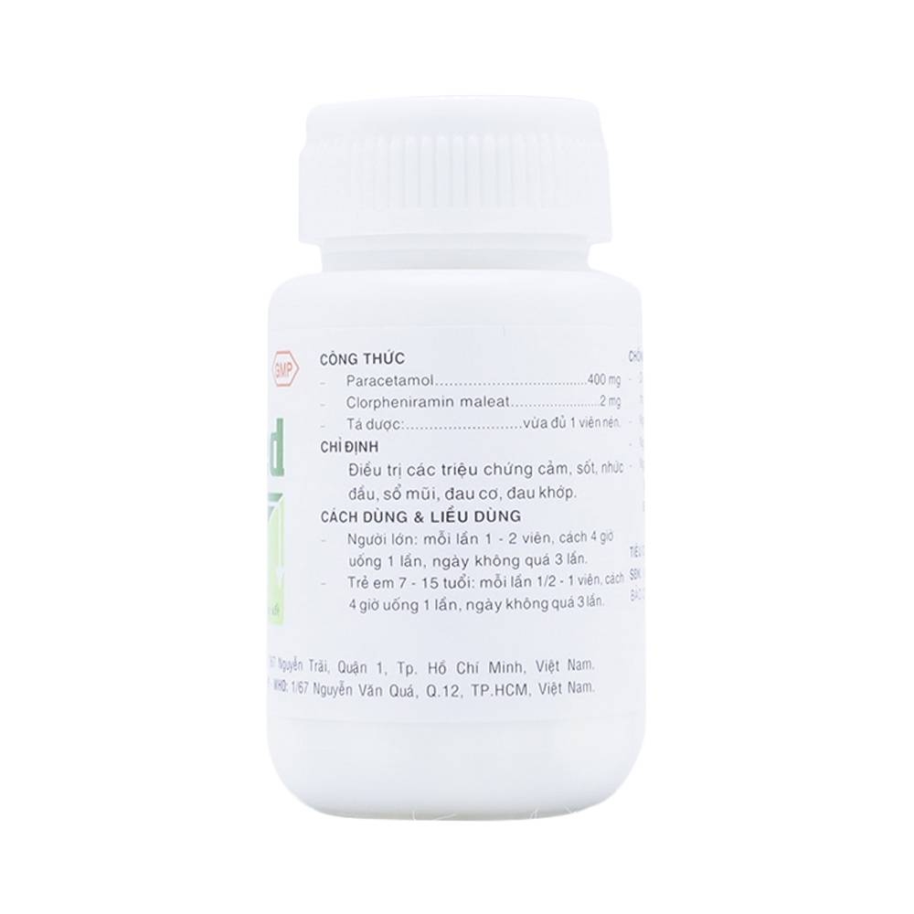 Hình ảnh Thuốc Coldfed điều trị triệu chứng cảm, sốt, nhức đầu, sổ mũi, đau khớp, đau cơ (80 viên)