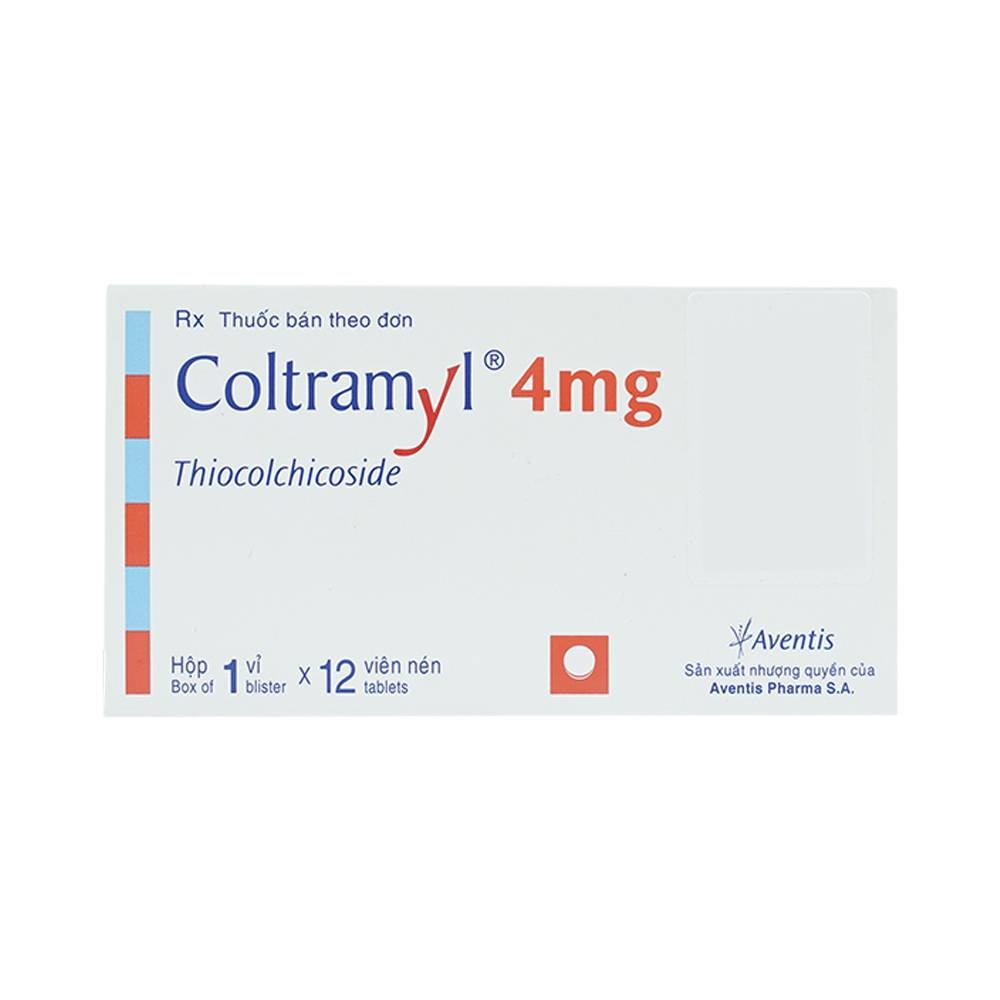 Hình ảnh Thuốc Coltramyl 4mg Roussel điều trị hỗ trợ đau do co cứng cơ bắp cấp tính (1 vỉ x 12 viên)
