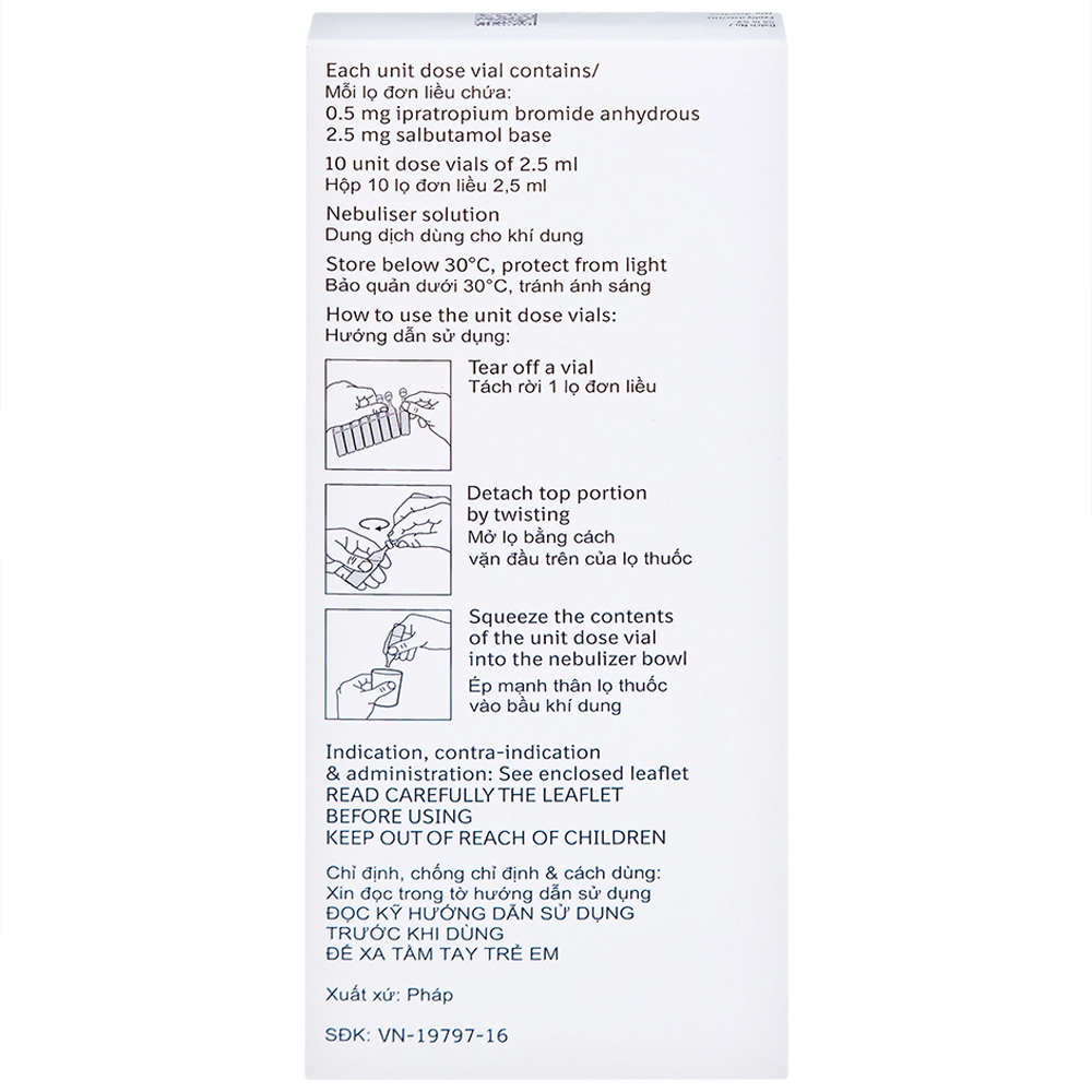 Hình ảnh Dung dịch khí dung Combivent Boehringer kiểm soát co thắt phế quản (1 vỉ x 10 ống)