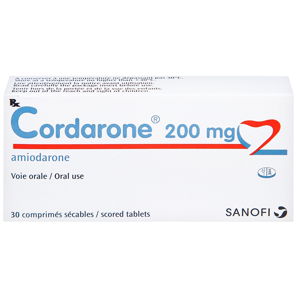 Hình ảnh Thuốc Cordarone 200mg Sanofi phòng ngừa và điều trị một số dạng rối loạn nhịp tim (30 viên)