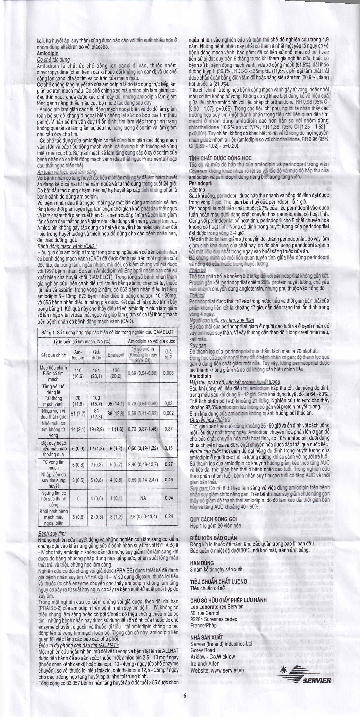 Hình ảnh Thuốc Coveram 5mg/10mg Servier điều trị tăng huyết áp (30 viên)