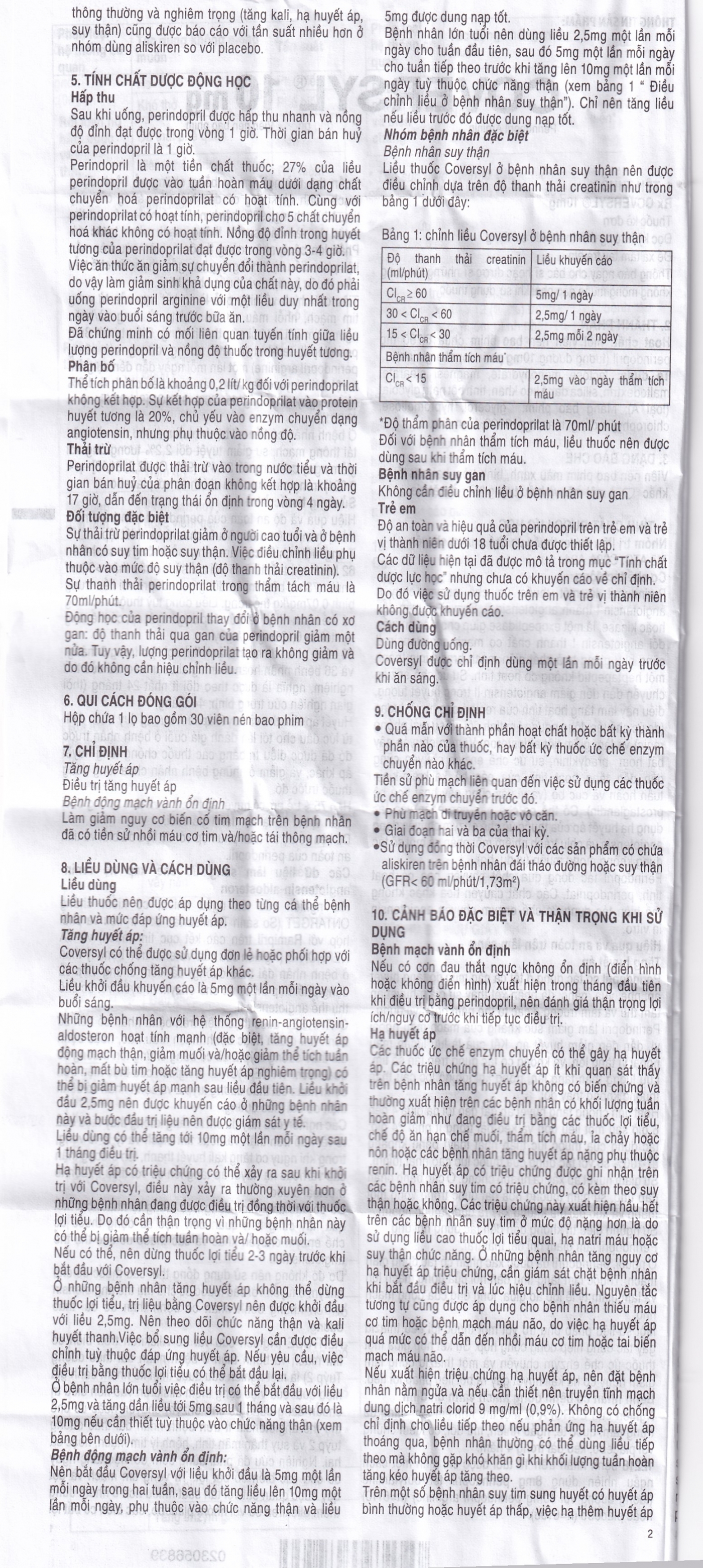 Hình ảnh Thuốc Coversyl 10mg Servier điều trị tăng huyết áp (30 viên)