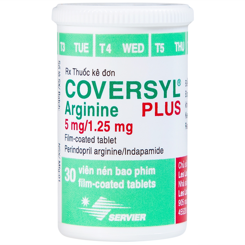 Hình ảnh Thuốc Coversyl Plus 5mg/1.25mg Servier điều trị tăng huyết áp (30 viên)