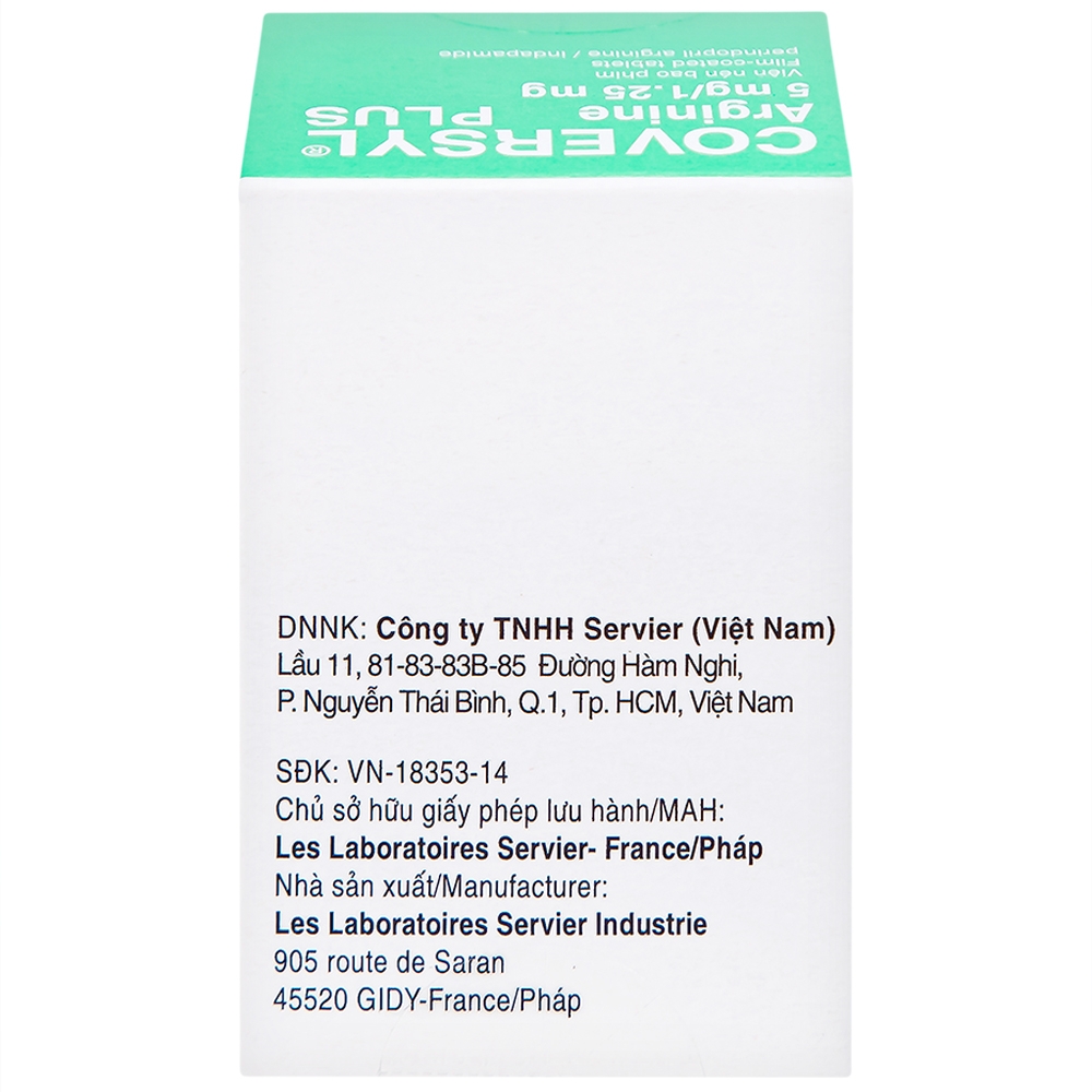 Hình ảnh Thuốc Coversyl Plus 5mg/1.25mg Servier điều trị tăng huyết áp (30 viên)