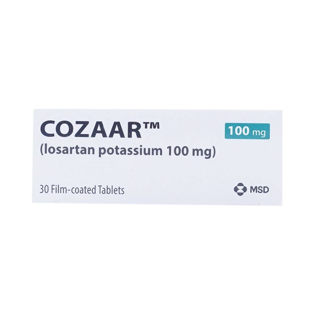 Hình ảnh Thuốc Cozaar 100mg MSD điều trị tăng huyết áp (3 vỉ x 10 viên)