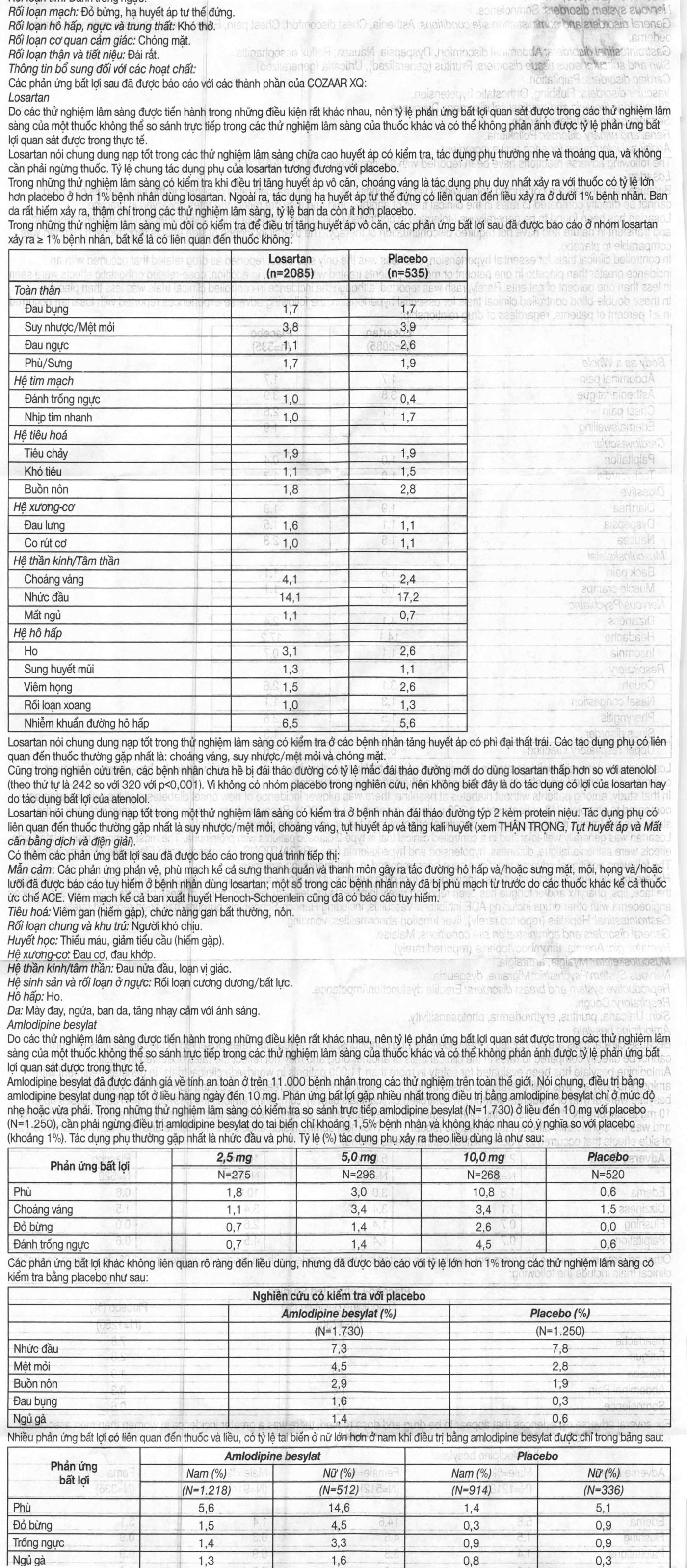 Hình ảnh Thuốc Cozaar XQ 5/100mg MSD điều trị cao huyết áp vô căn (3 vỉ x 10 viên)
