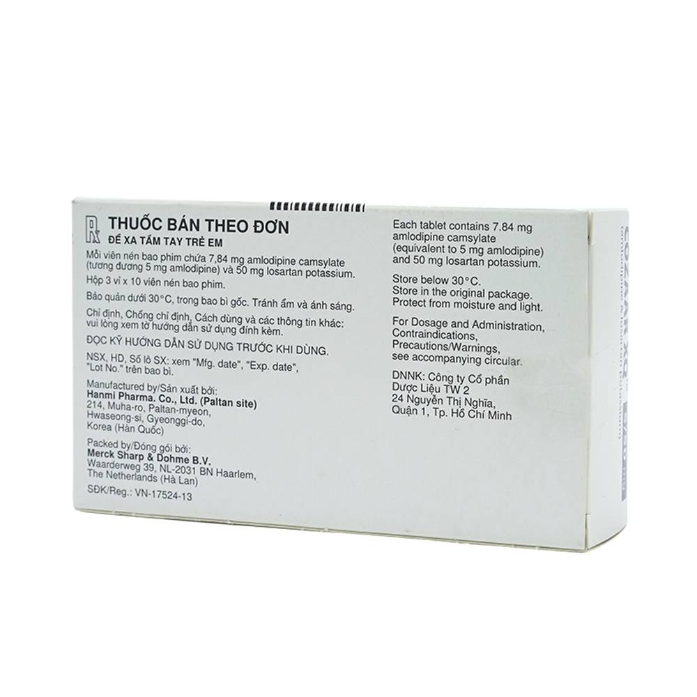 Hình ảnh Thuốc Cozaar XQ 5/50mg MSD điều trị cao huyết áp vô căn (3 vỉ x 10 viên)
