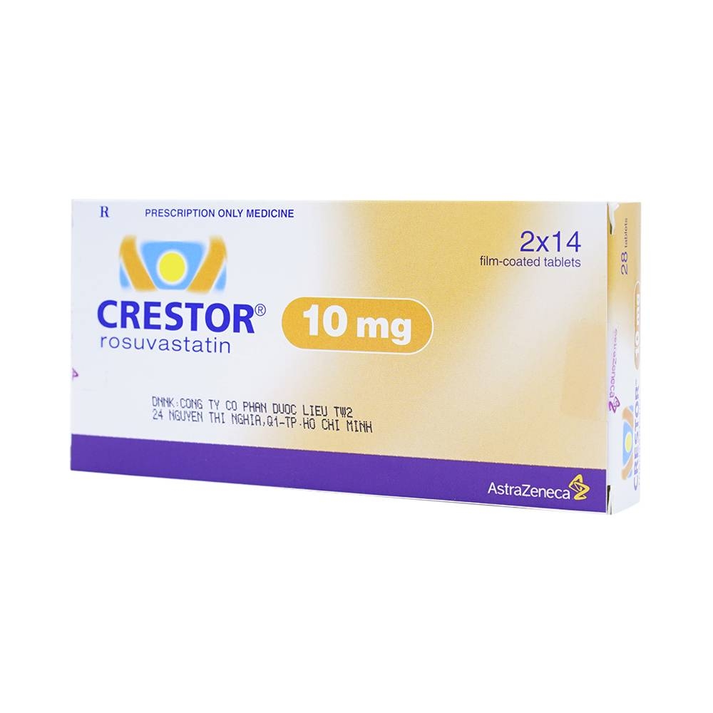 Hình ảnh Thuốc Crestor 10mg AstraZeneca điều trị tăng cholesterol máu nguyên phát (2 vỉ x 14 viên)