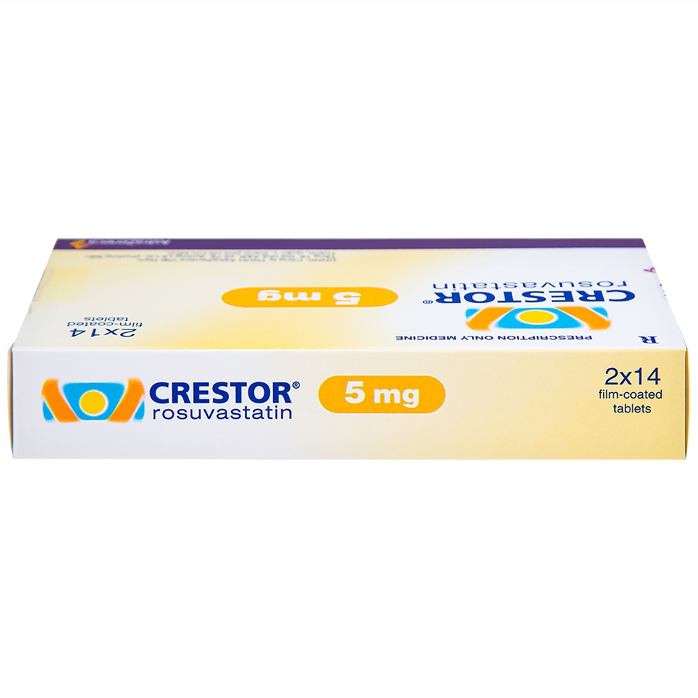 Hình ảnh Thuốc Crestor 5mg AstraZeneca điều trị tăng cholesterol máu nguyên phát (2 vỉ x 14 viên)