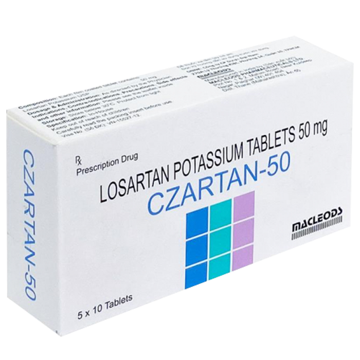 Hình ảnh Thuốc Czartan 50mg Macleods điều trị tăng huyết áp (5 vỉ x 10 viên)