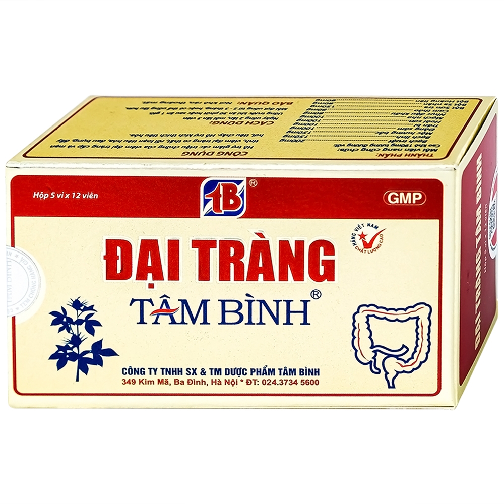 Hình ảnh Viên uống Đại Tràng Tâm Bình hỗ trợ giảm các triệu chứng của viêm đại tràng cấp và mãn tính (5 vỉ x 12 viên)