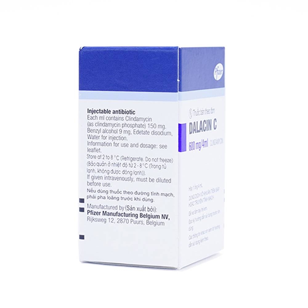 Hình ảnh Thuốc tiêm Dalacin C 600mg/4ml Pfizer điều trị nhiễm khuẩn (4ml)
