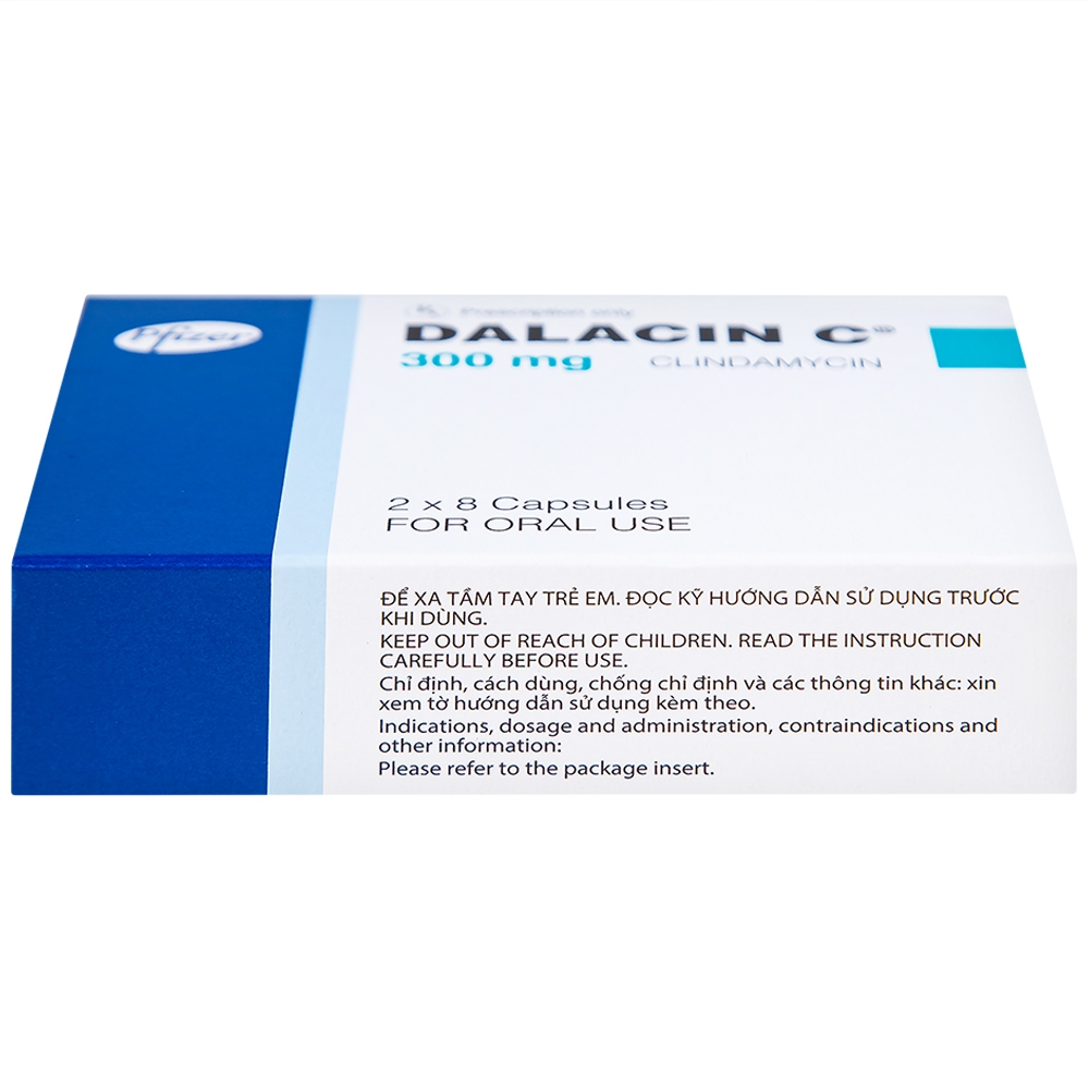 Hình ảnh Thuốc Dalacin C 300mg Pfizer điều trị nhiễm khuẩn (2 vỉ x 8 viên)