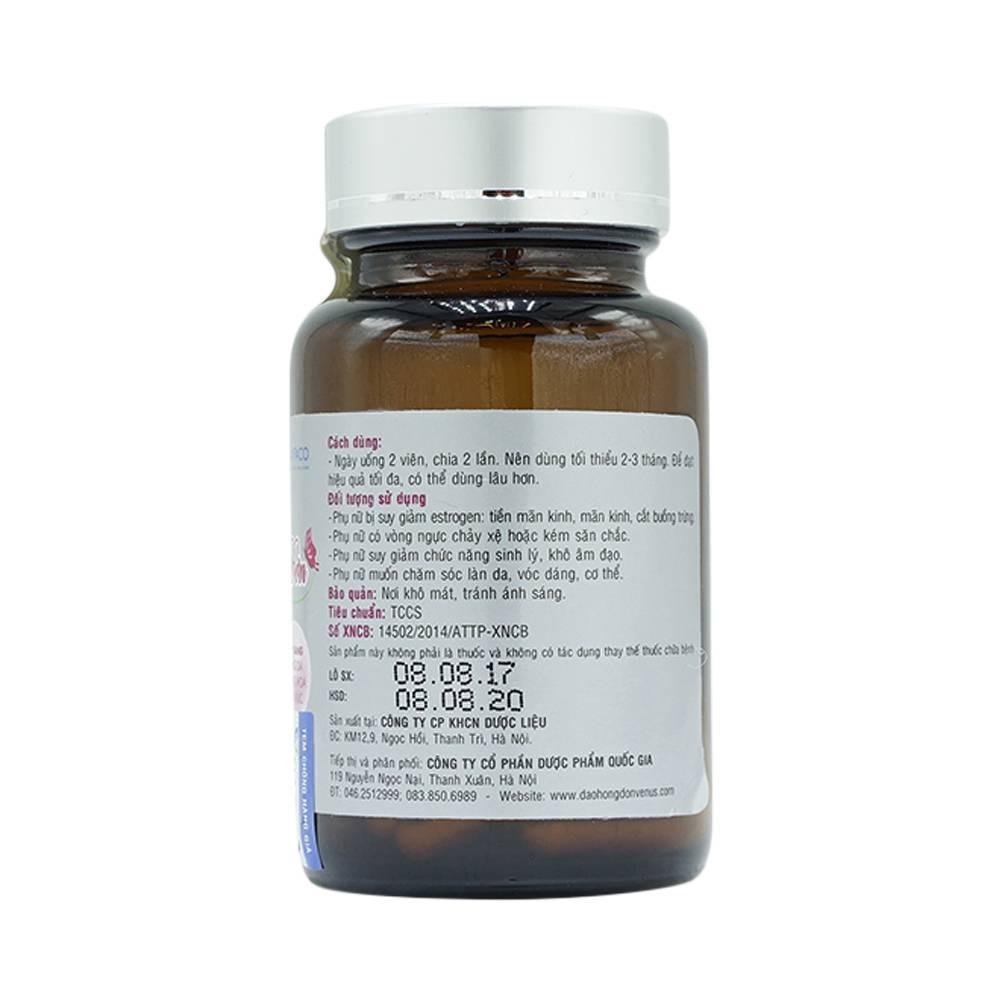 Hình ảnh Viên uống Đào Hồng Đơn Venus Nafaco hỗ trợ cải thiện thiếu hụt nội tiết tố nữ (30 viên)