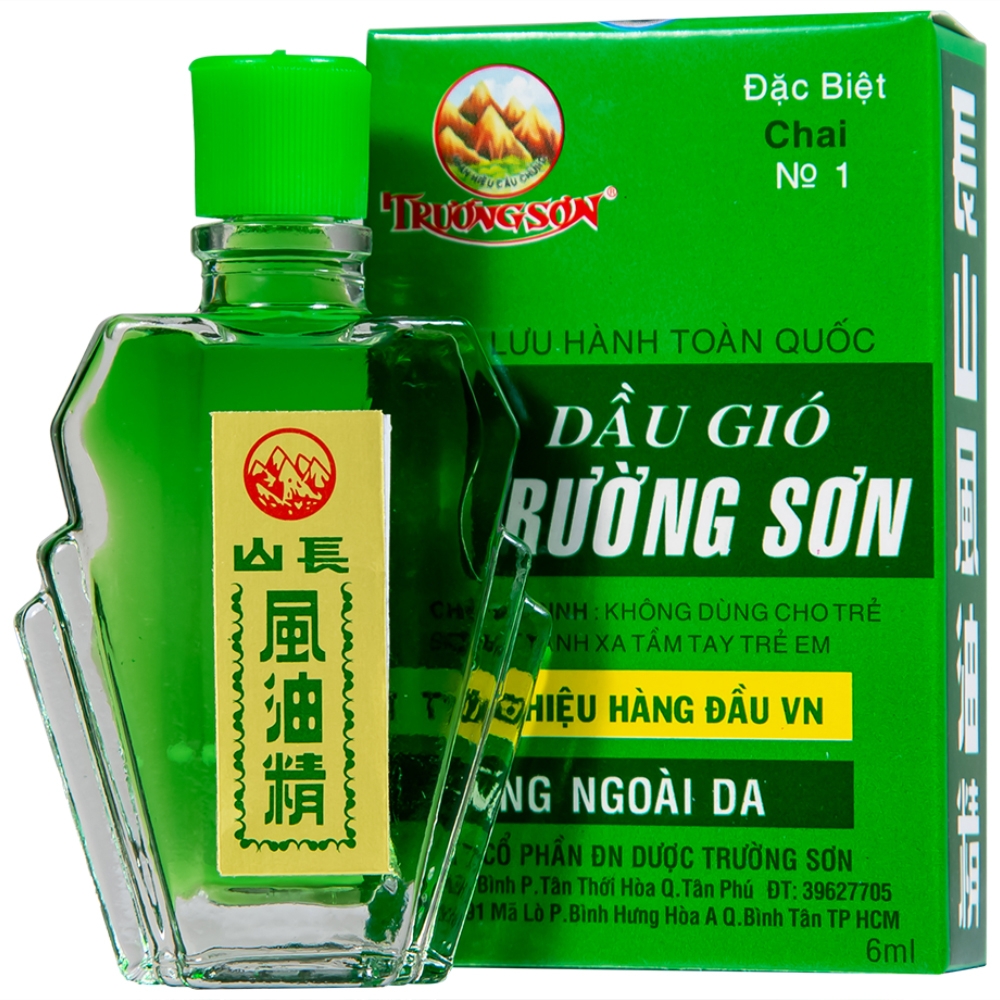 Hình ảnh Dầu gió Trường Sơn điều trị cảm, ho, sổ mũi, nhứt đầu, say nắng (6ml)