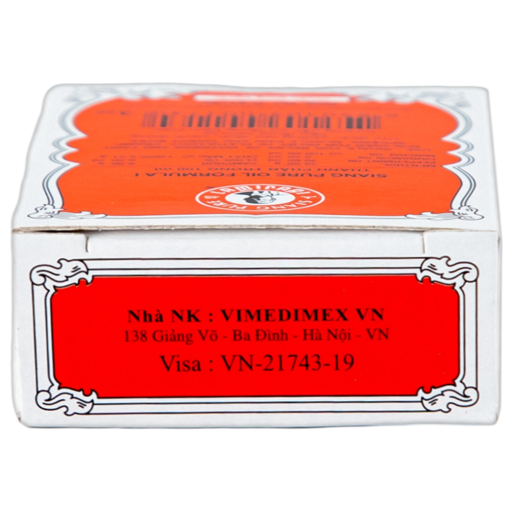 Hình ảnh Dầu Siang Pure Oil Formula I giảm triệu chứng cảm lạnh, nhức đầu, chóng mặt, ngạt mũi (12 chai x 3ml)