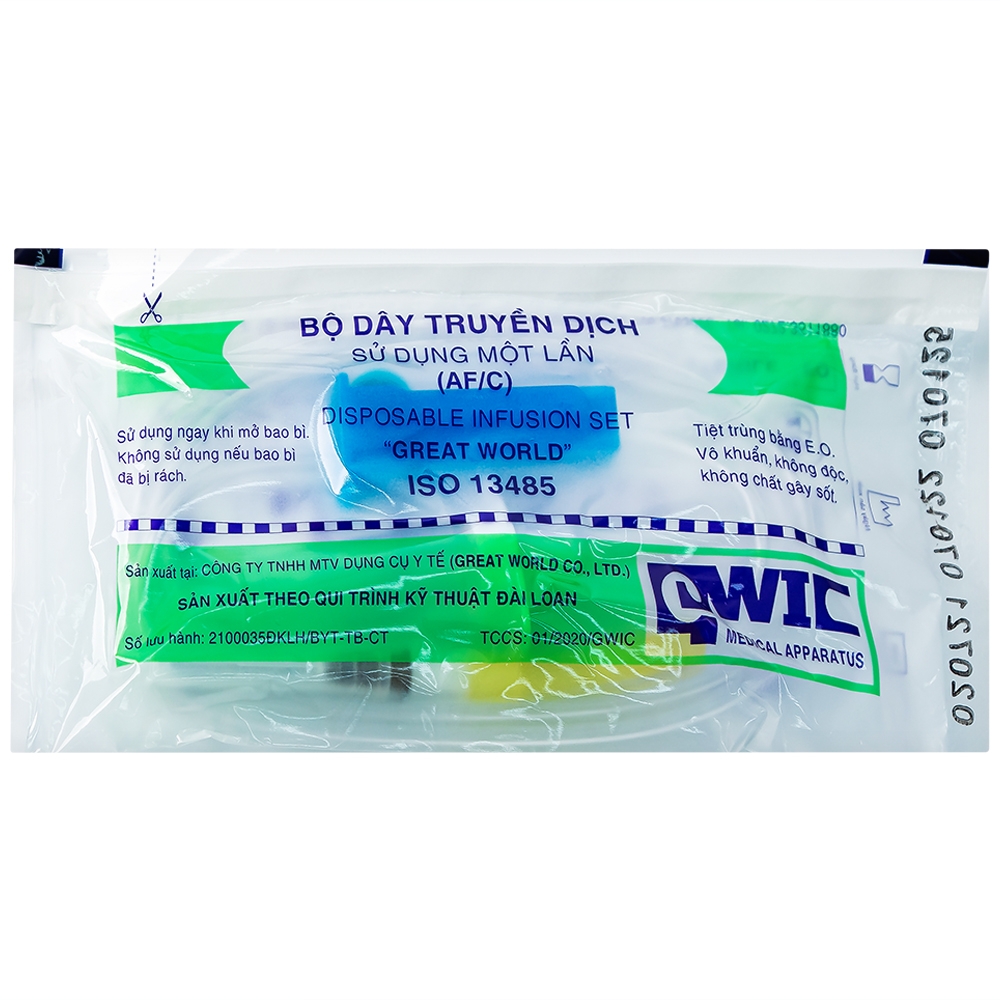 Hình ảnh Bộ dây truyền dịch AF/C Great World sử dụng một lần (10 dây)