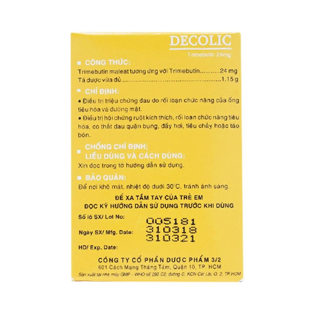 Hình ảnh Bột Decolic điều trị triệu chứng đau do rối loạn chức năng đường tiêu hóa và ống mật (20 gói x 1.15g)
