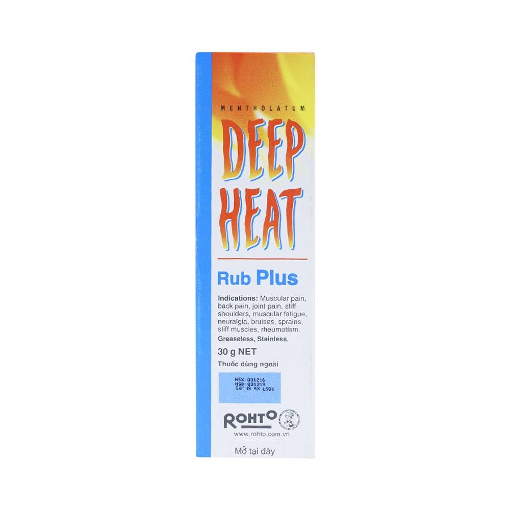 Hình ảnh Kem Deep Heat Rub Plus Rohto điều trị đau cơ, đau lưng, đau khớp (30g)